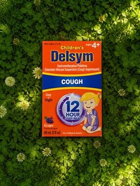 Children's Delsym 12 Hr Cough Relief- 4+yo-Grape-Day Or Night-Lot Of 2 Bottles